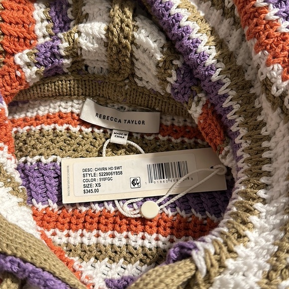 REBECCA TAYLOR
Cotton Chevron‎ OVERSIZED Hooded Sweater size Small - Picture 7 of 9